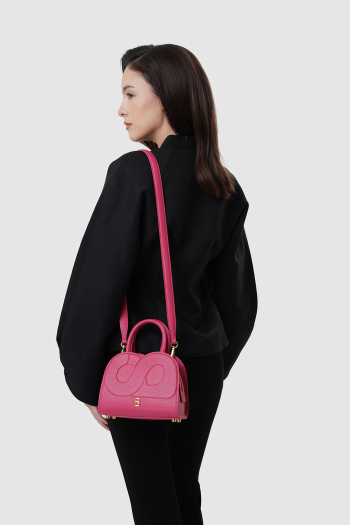 joy bag small in viva magenta by buttonscarves carried shoulder