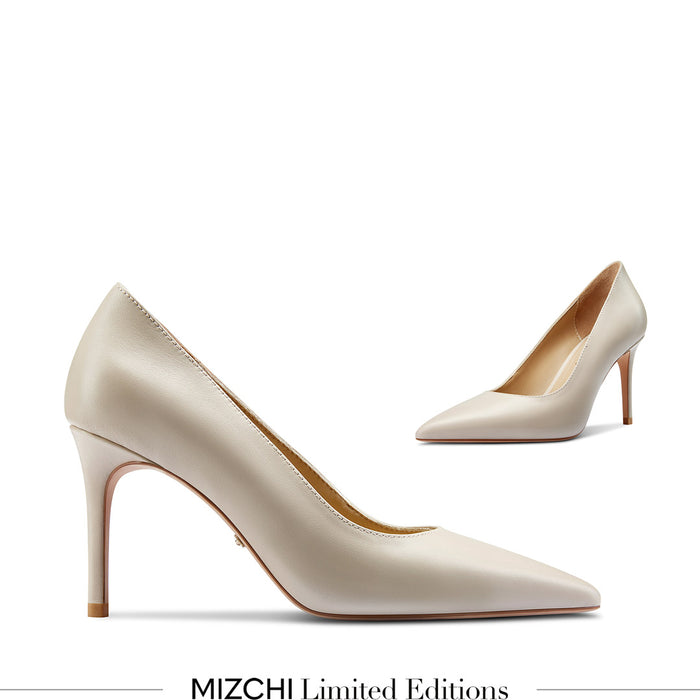 Kayte - Beige Leather Classic Pump