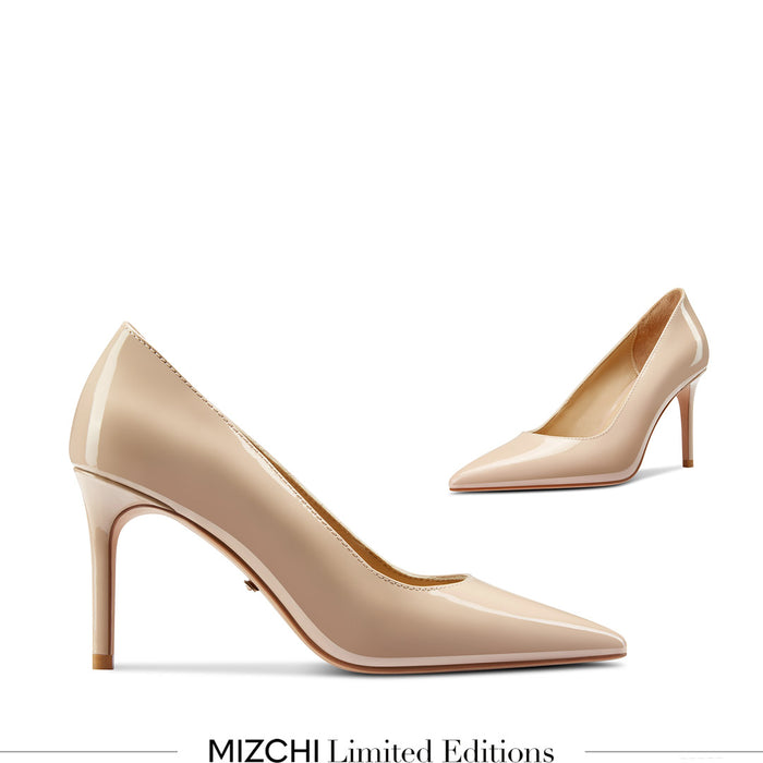 Kayte - Beige Patent Classic Pump