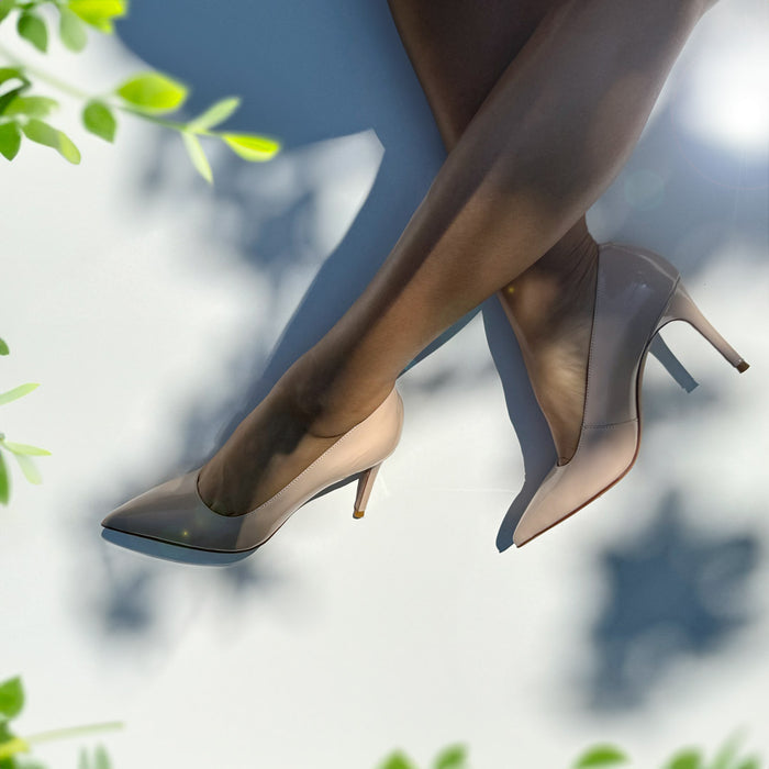 Kayte - Beige Patent Classic Pump