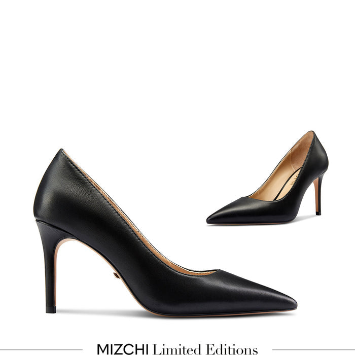 Kayte - Black Leather Classic Pump