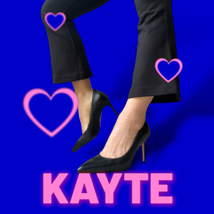 Kayte - Black Leather Classic Pump
