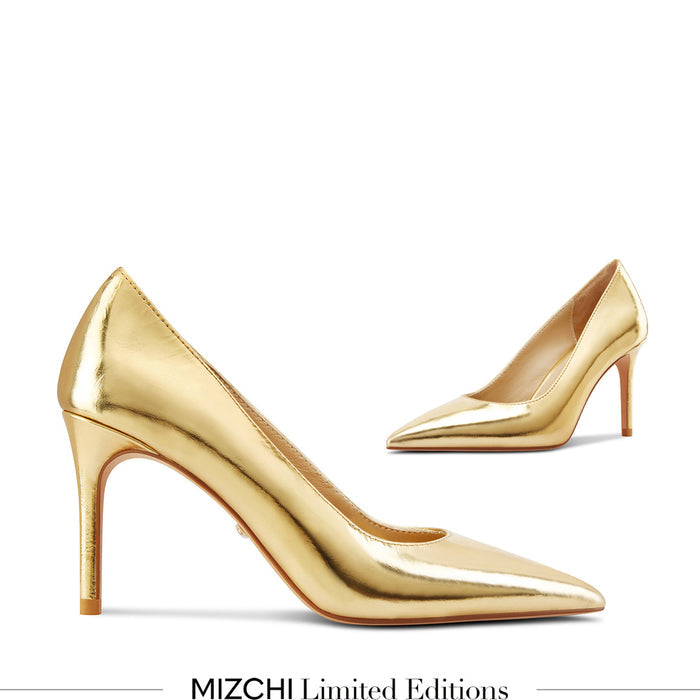 Kayte - Vintage Gold Classic Pump (Custom version with ankle strap)