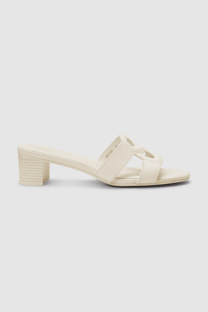 kefi block heels in white by buttonscarves side view
