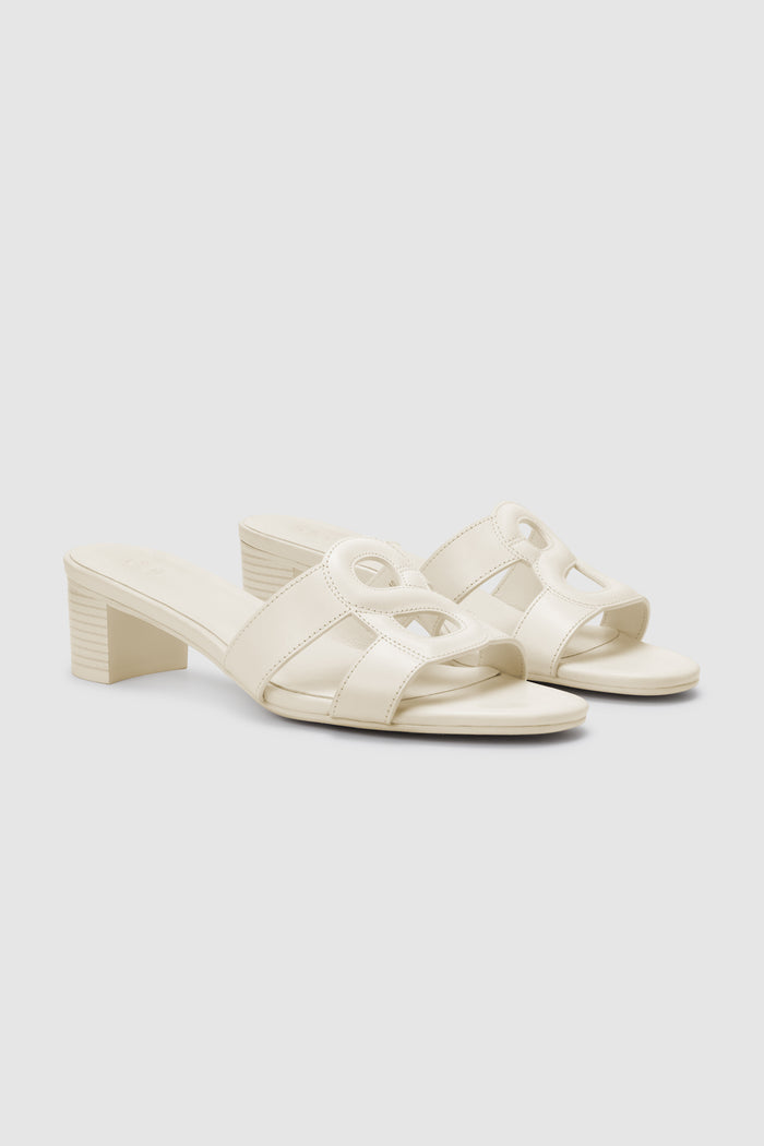 kefi block heels in white by buttonscarves side view