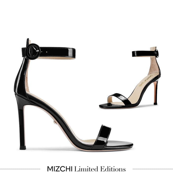 KESIA BLACK PATENT - high sandal