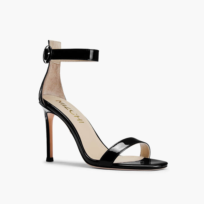 KESIA BLACK PATENT - high sandal
