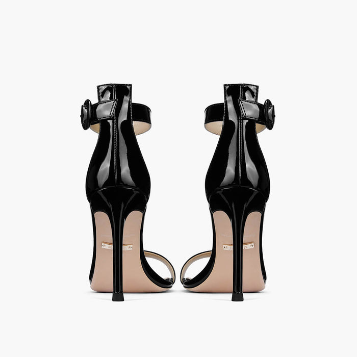 KESIA BLACK PATENT - high sandal