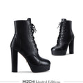 KINSLEY - lace up platform ankle boots