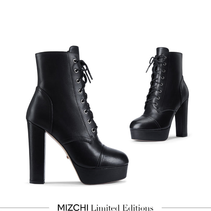KINSLEY - lace up platform ankle boots
