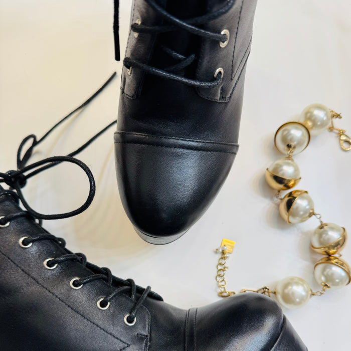 KINSLEY - lace up platform ankle boots