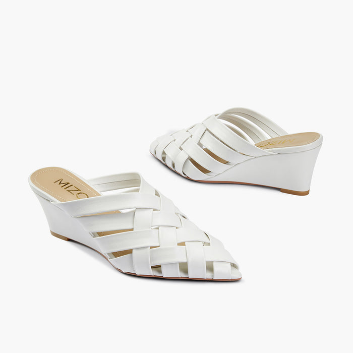Kloss Off White - Leather Wedge