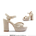 LA LUNA - beige suede platform sandal