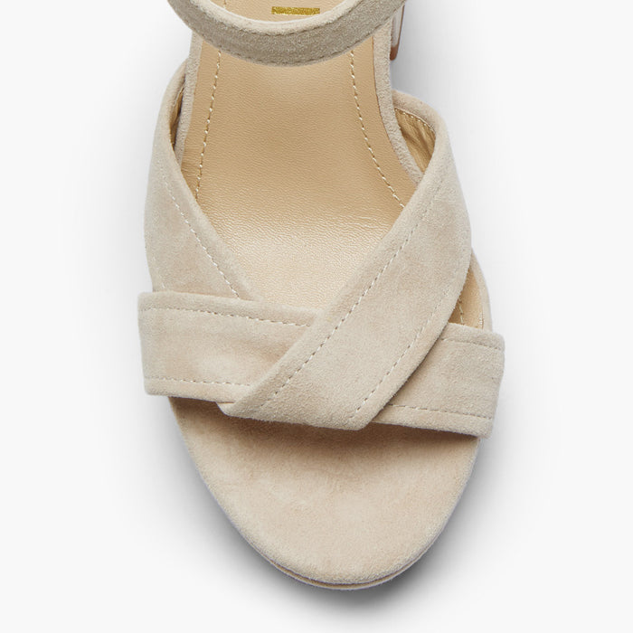 LA LUNA - beige suede platform sandal