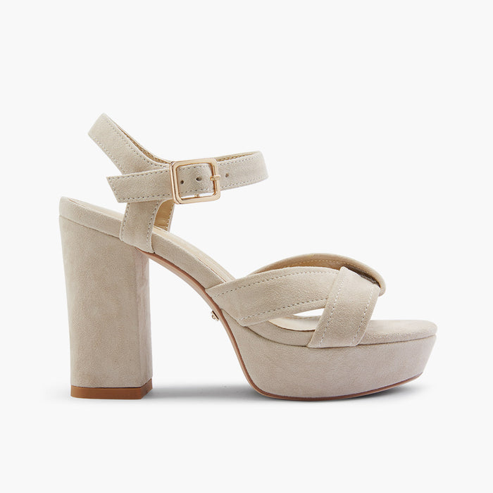 LA LUNA - beige suede platform sandal