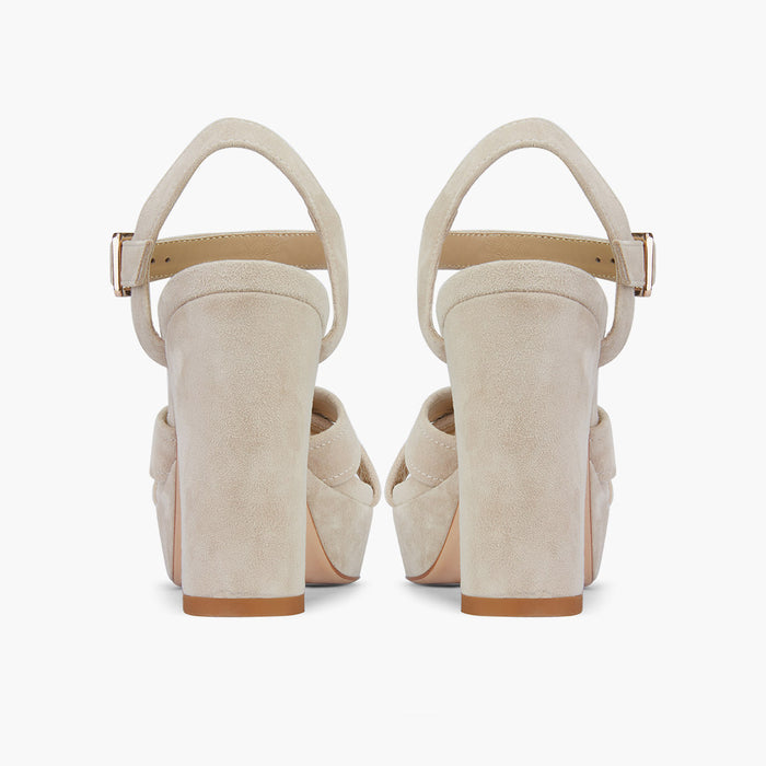 LA LUNA - beige suede platform sandal