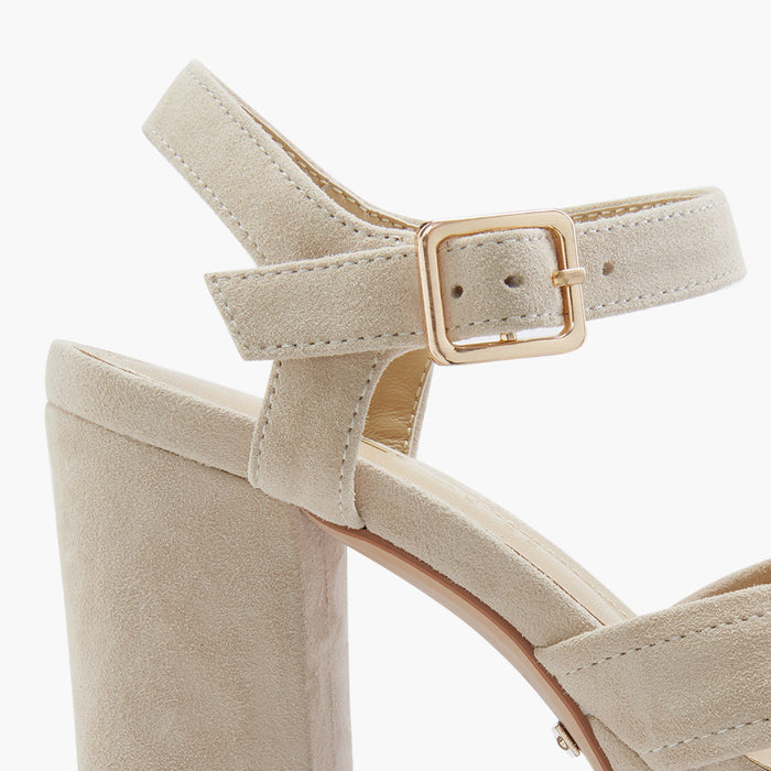 LA LUNA - beige suede platform sandal
