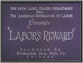 LABOR'S REWARD - 1925 - SILENT - RARE DVD