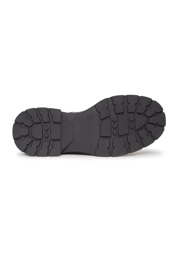 A stylish pair of lace-up ankle boots with a platform design for women's fashion footwear enthusiasts.