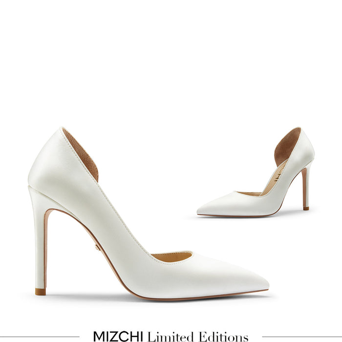 LALITA IVORY SATIN  - d'orsay cut heels