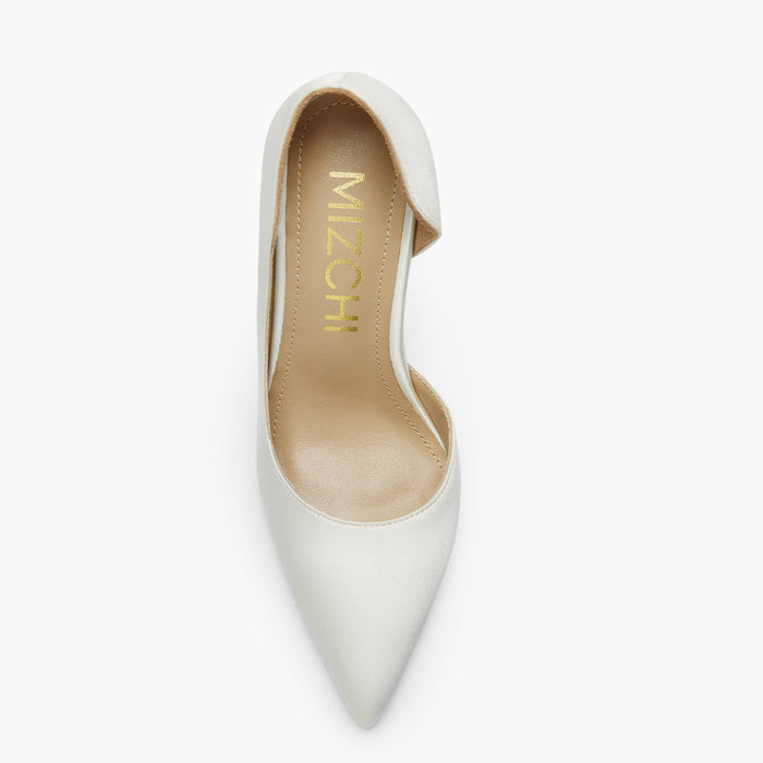 LALITA IVORY SATIN  - d'orsay cut heels
