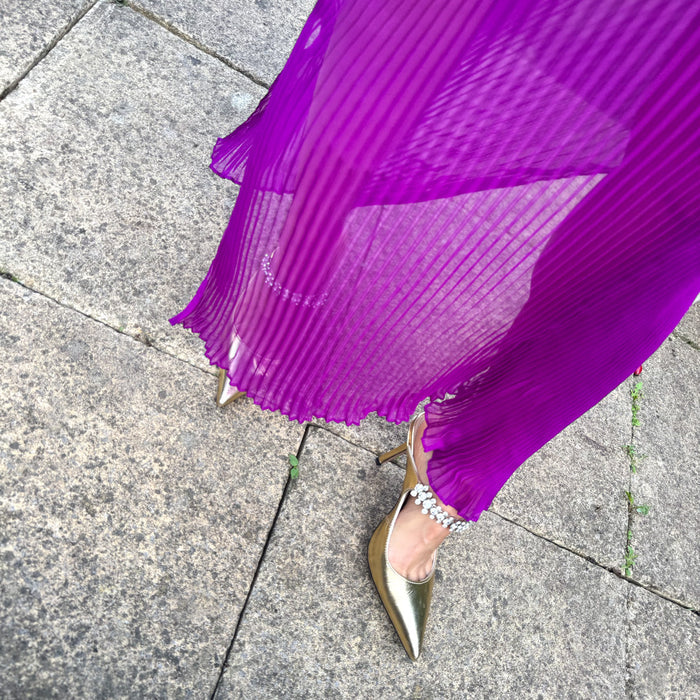 LAMIO- gold leather mules