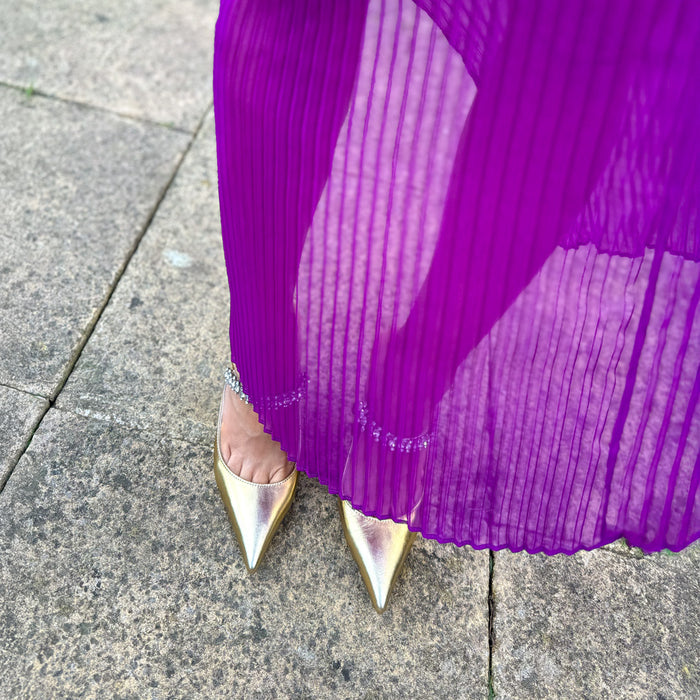 LAMIO- gold leather mules