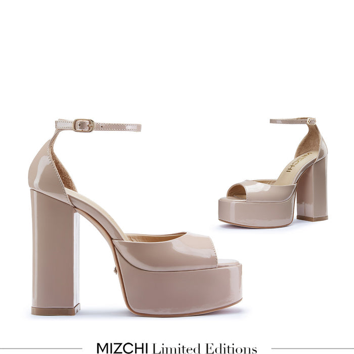 LAURANCE - beige patent platform