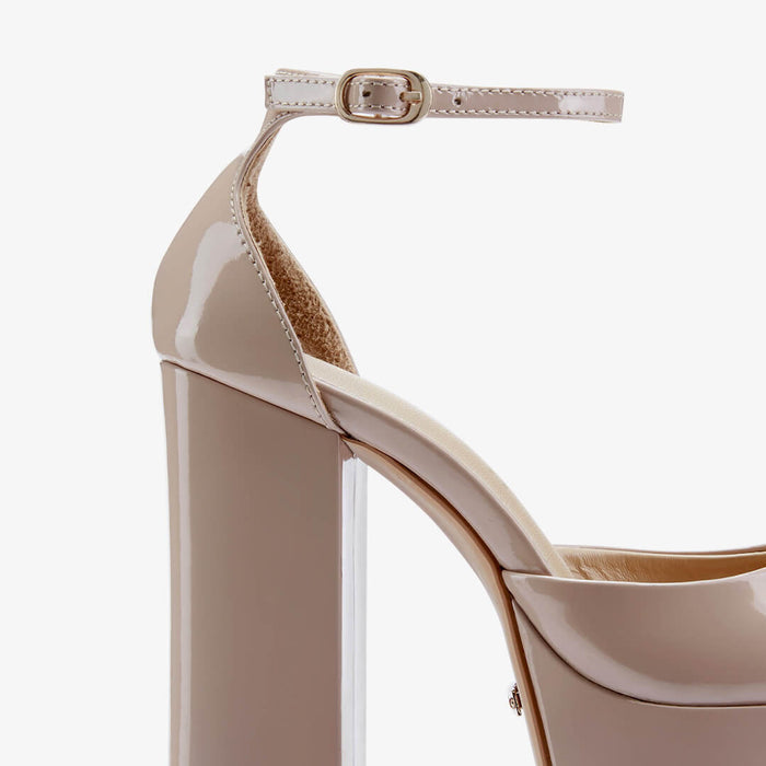 LAURANCE - beige patent platform