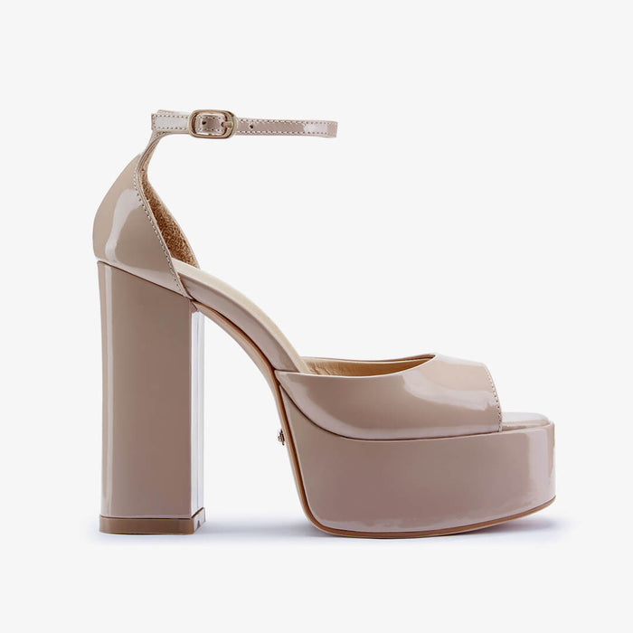 LAURANCE - beige patent platform