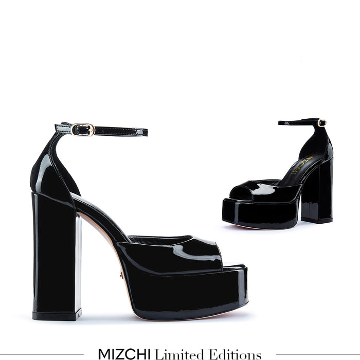 LAURANCE - black patent platform