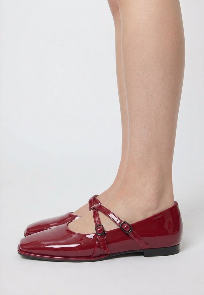 Leather Ballerinas Albina - Red