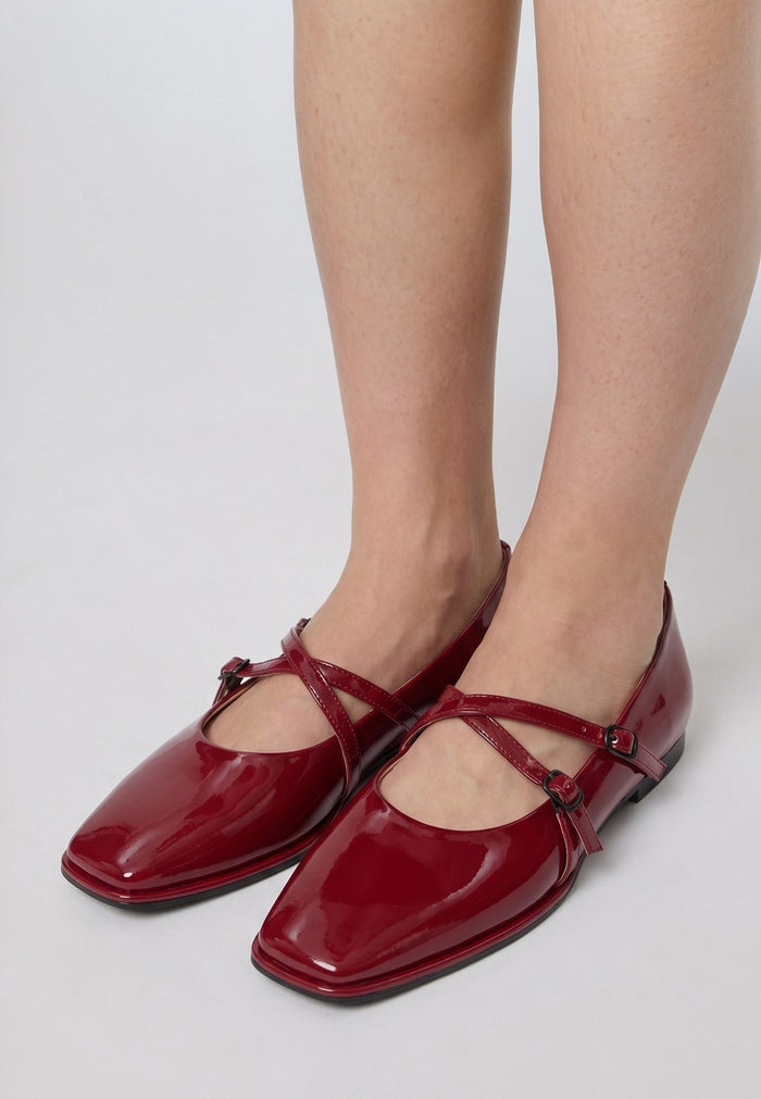 Leather Ballerinas Albina - Red