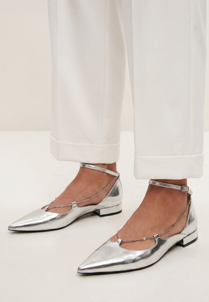 Leather Ballerinas Clara - Silver