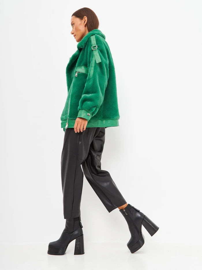A pair of stylish leather ankle boots with block heels, perfect for stepping out in style.
