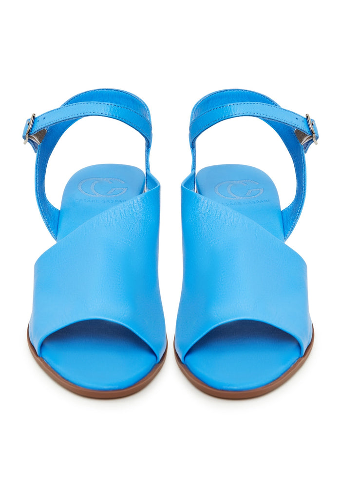 Leather Block Heeled Sandals - Cesare Gaspari