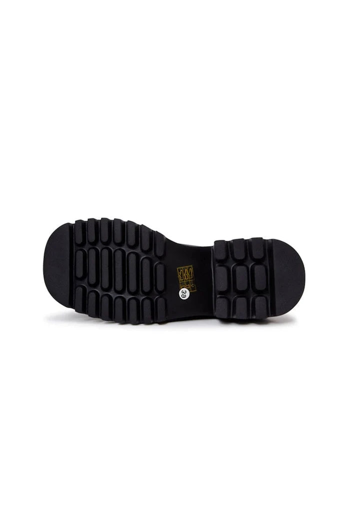 A stylish collection of women's shoes including leather loafers, classic black heels, block heel shoes, and black leather shoes, perfect for any outfit.