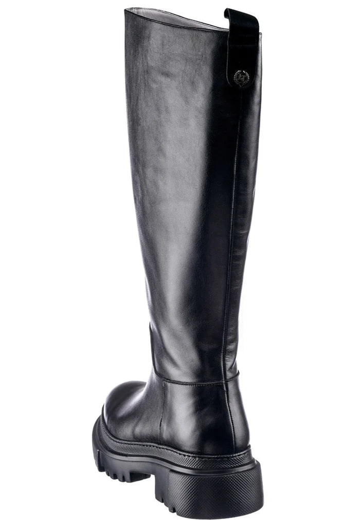 A pair of elegant leather knee high boots - the Anastasia Black boots - perfect knee high black boots, crafted as high quality leather footwear for women.