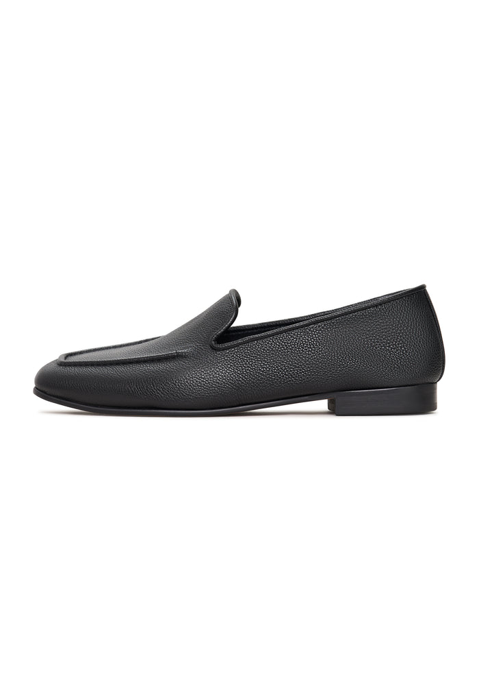 Leather Luxe Slip-Ons - Black