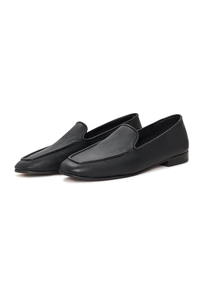 Leather Luxe Slip-Ons - Black