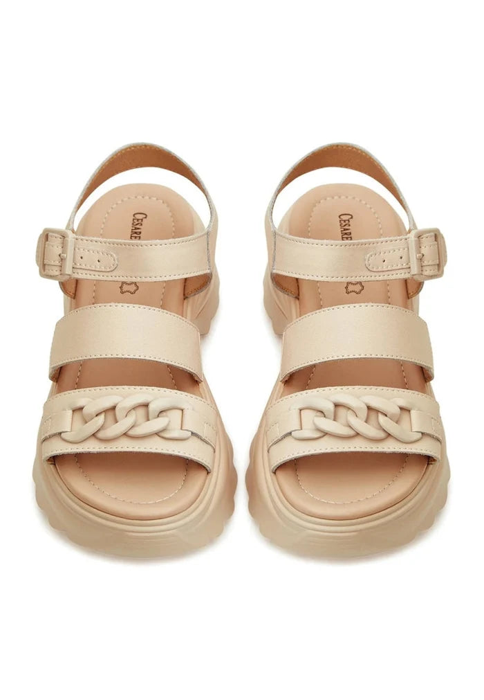 A stylish pair of women's high heel leather platform sandals perfect for stepping out in style.