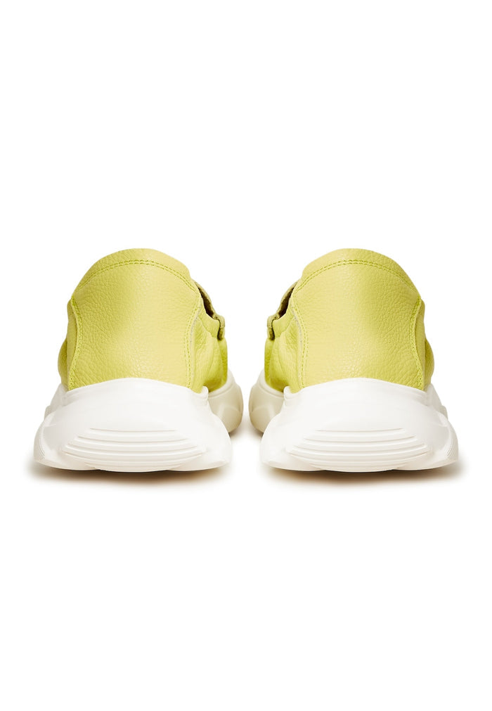 Leather Platform Moccasins Alisa - Green