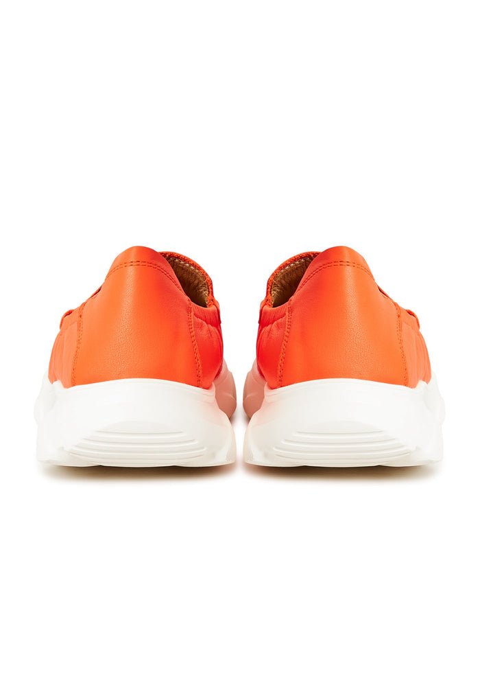 Leather Platform Moccasins Alisa - Orange