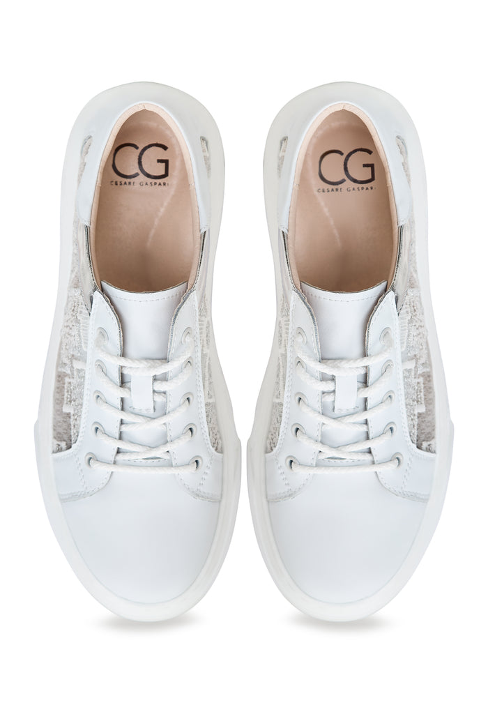 Leather Platform Sneakers Nancy - White
