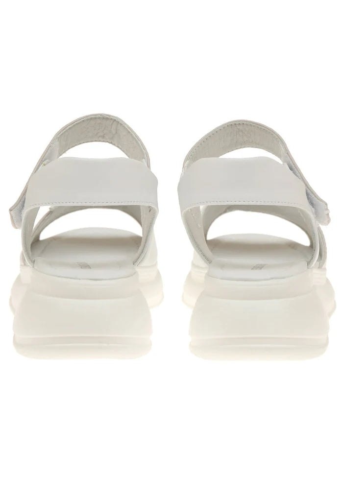 Step into style with these chic leather platform sandals featuring a trendy platform sole and high heels, perfect for any fashion-forward outfit.