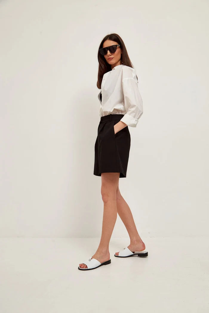 A stylish pair of leather platform heel sandals perfect for urban outings.