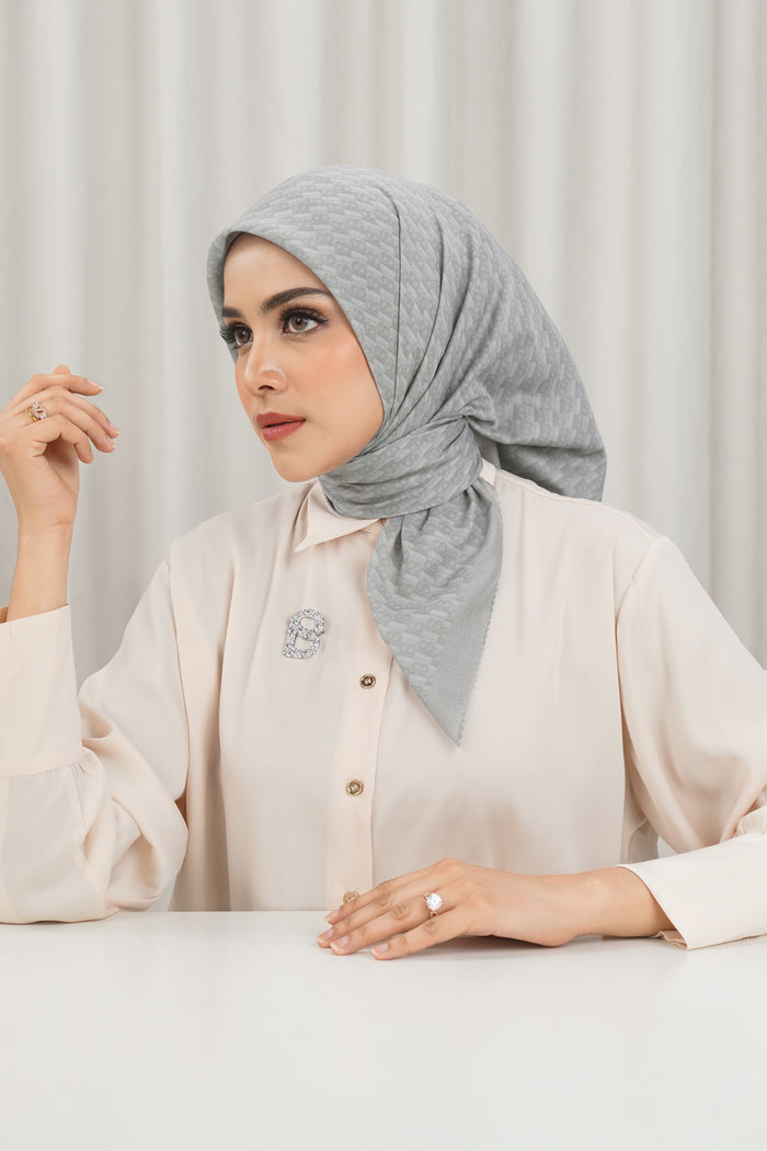 Leena Monogram Square - Misted Morn