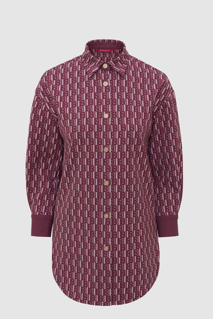Leena Monogram Tunic - Raspberry