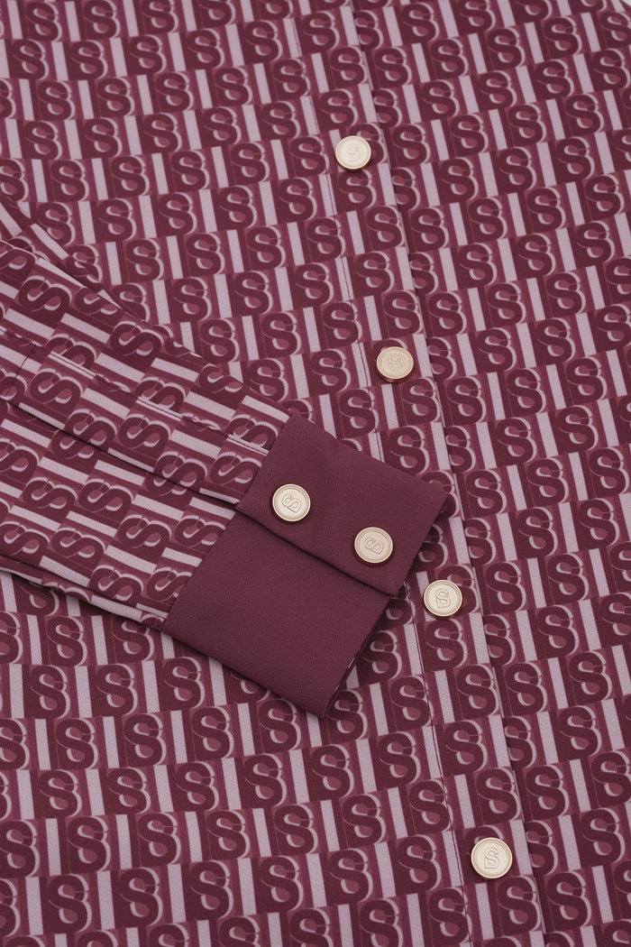 Leena Monogram Tunic - Raspberry