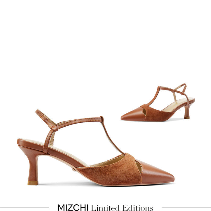 LEGAL BROWN- cut out slingback pumps
